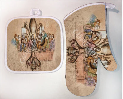 Pot Holder & Oven Mitt Set