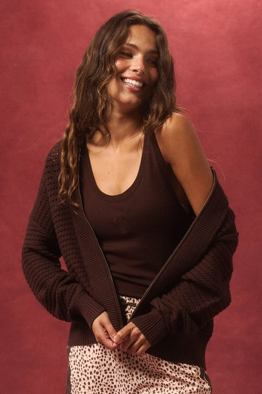 Thea Knit Tank- Truffle