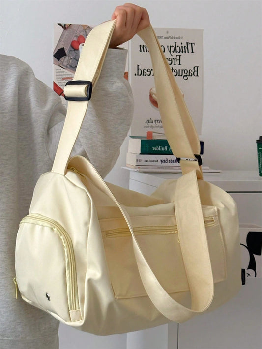 This Brand New Fashionable And Versatile Solid Color Clown-Themed Bag Has A Large Capacity, Multiple Pockets Design, And An Earphone Hole. It Is Lightweight And Portable, Suitable For Outdoor Travel A