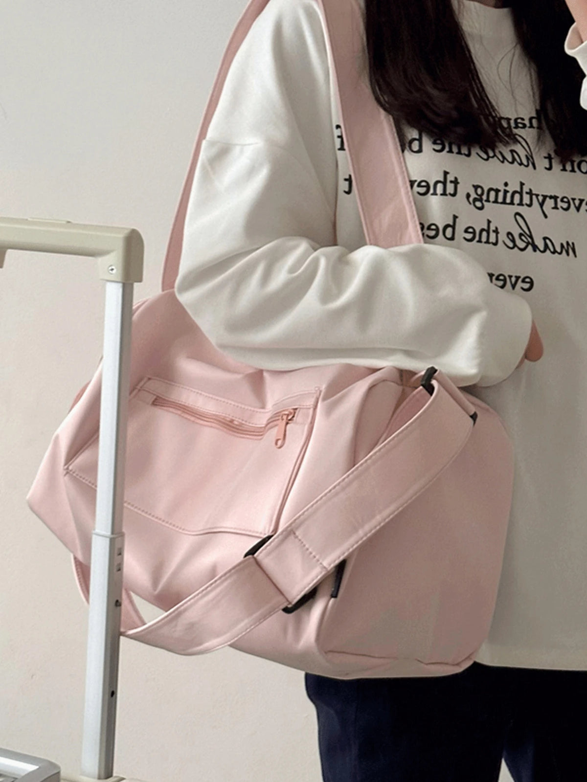 This Brand New Fashionable And Versatile Solid Color Clown-Themed Bag Has A Large Capacity, Multiple Pockets Design, And An Earphone Hole. It Is Lightweight And Portable, Suitable For Outdoor Travel A