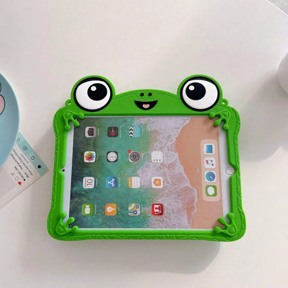 This Exquisite Cartoon Big-Eyed Frog Silicone Protective Case Is Suitable For IPad Air 4/5 10.9 Inch, 7/8/9 10.2 Inch, (A16) 11 Inch (11th Gen, 2025 Model), And. The Cute Style Is Perfect For Back To