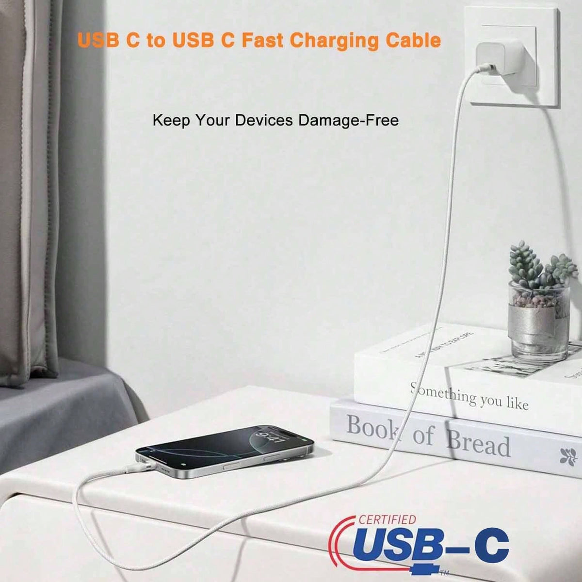 This USB-C To USB-C Data Cable Is Compatible With A Variety Of Smartphones And Bluetooth Earphones Equipped With Type-C Ports, Suitable For Desktop Office, Car Use, And Outdoor Activities. It Is Compa