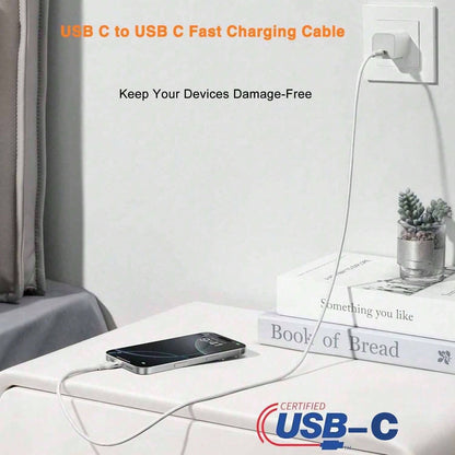 This USB-C To USB-C Data Cable Is Compatible With A Variety Of Smartphones And Bluetooth Earphones Equipped With Type-C Ports, Suitable For Desktop Office, Car Use, And Outdoor Activities. It Is Compa