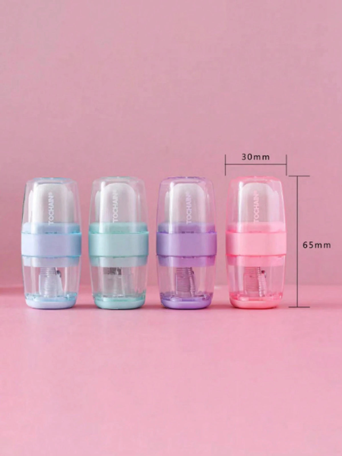 TOCHAIN 1pc/2pcs/4pcs Random Color Creative Stationery Pencil Sharpener & Eraser 2-In-1 Student Supplies, Morandian Color Compact Portable Single/Double Hole Sharpener, Novelty Gift For Students, Scho