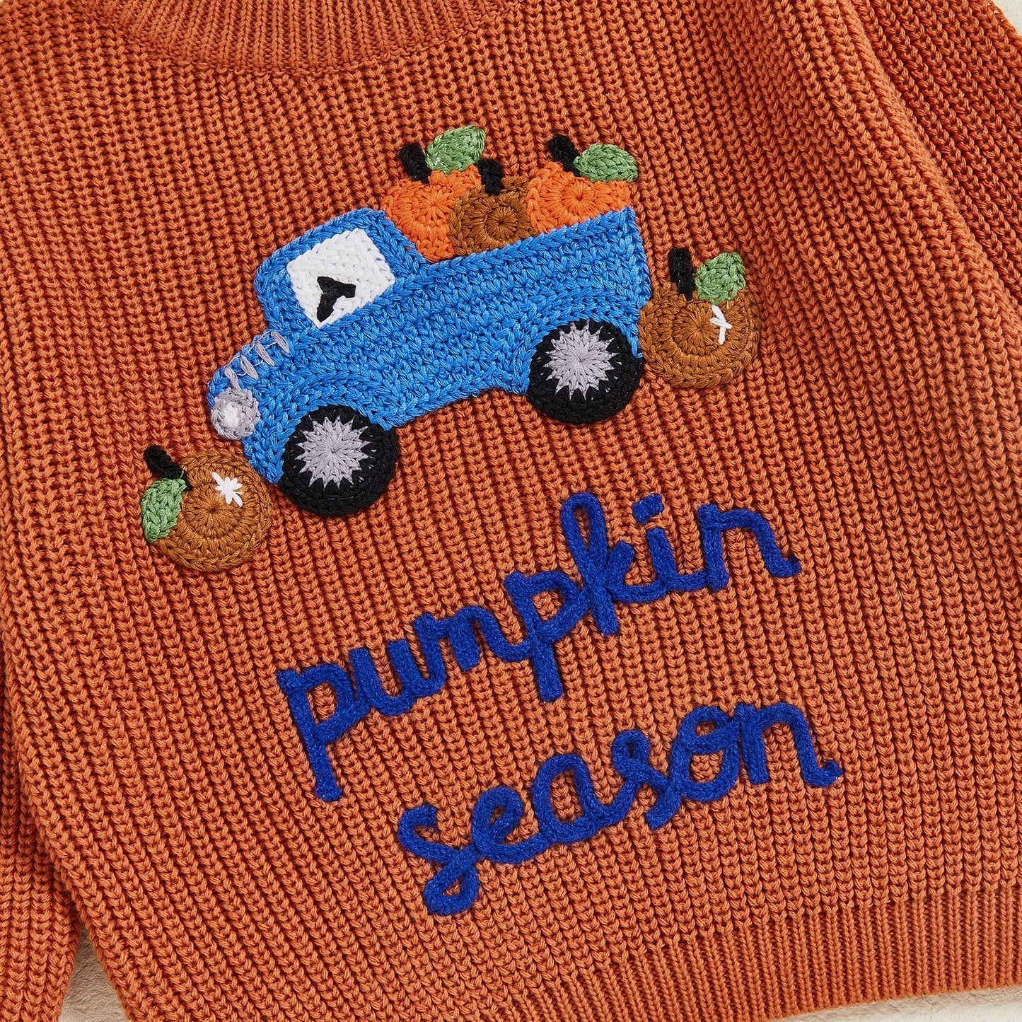 Toddler Baby Girl Boy Halloween Knitted Sweater Long Sleeve Truck Pullover 9M-5T Kids Warm Jumpers Tops Fall Loose Knitwear