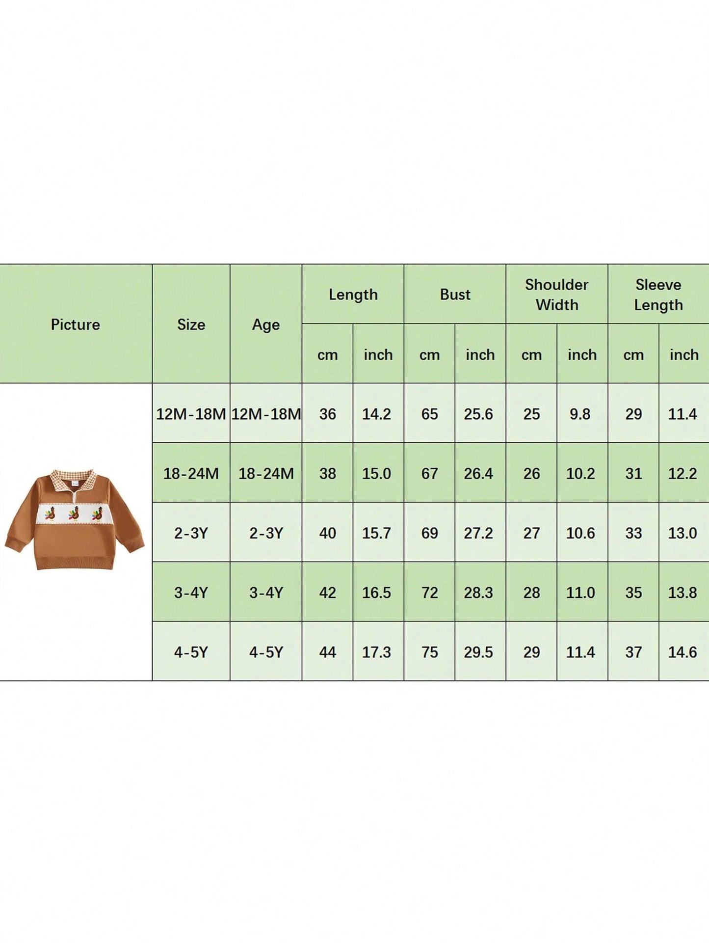 Toddler Boy Thanksgiving Pullover Sweatshirt Long Sleeve Stand Collar Tops