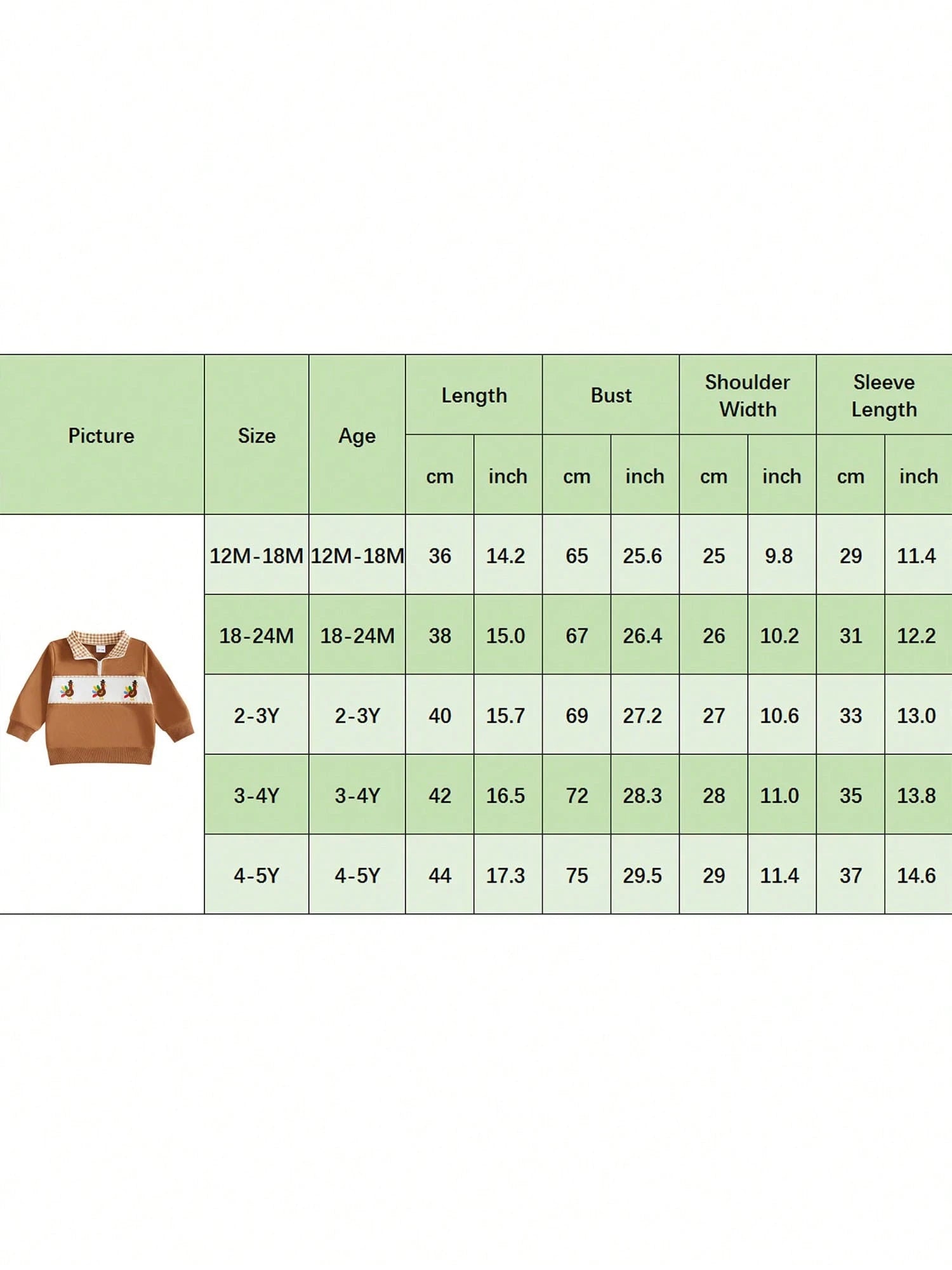 Toddler Boy Thanksgiving Pullover Sweatshirt Long Sleeve Stand Collar Tops