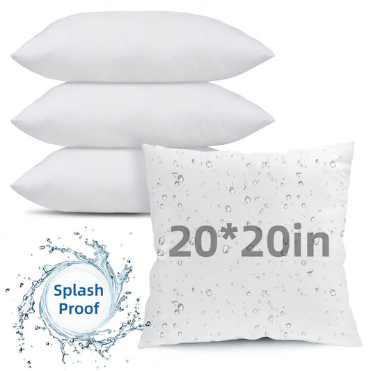Tomnk 4/6 Pack All-Weather Outdoor Pillow Inserts, 18x18/20x20 Inch Waterproof Square Pillow Forms, Quick-Dry Cushion Filler For Patio Furniture, Garden, Deck & Porch Decor