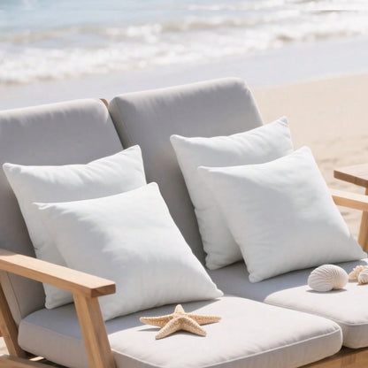 Tomnk 4/6 Pack All-Weather Outdoor Pillow Inserts, 18x18/20x20 Inch Waterproof Square Pillow Forms, Quick-Dry Cushion Filler For Patio Furniture, Garden, Deck & Porch Decor