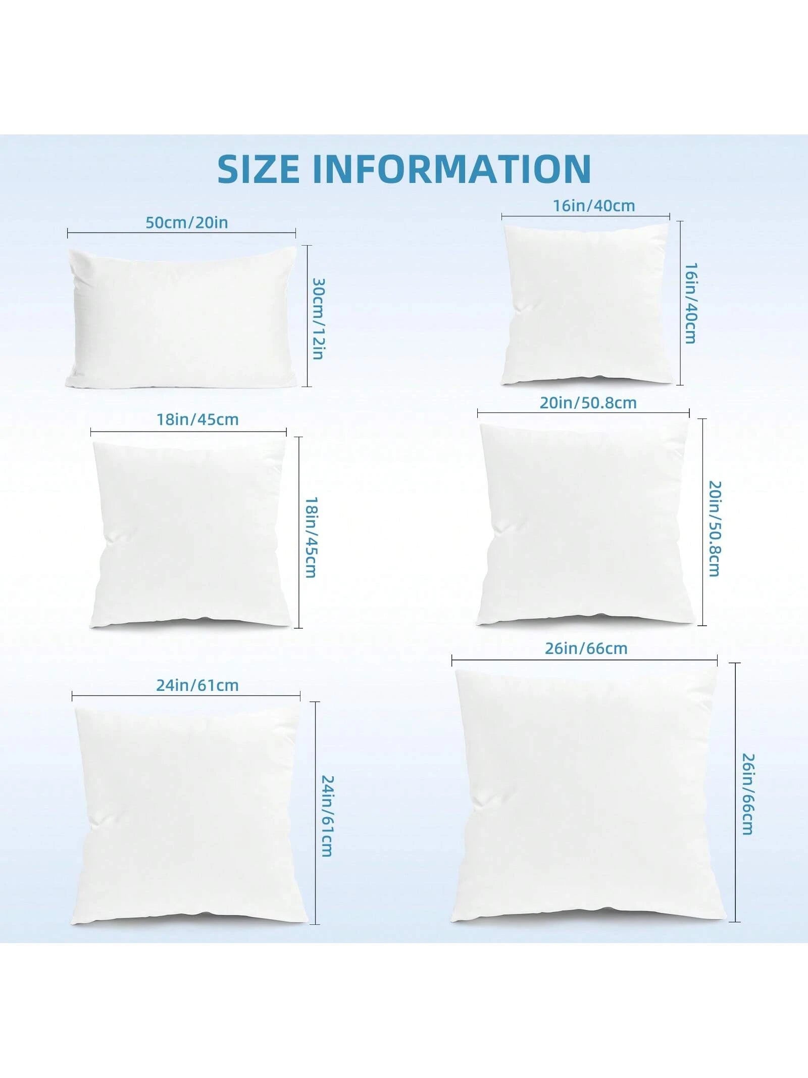 Tomnk 6/4pcs Pillow Inserts, Waterproof Decorative Throw Pillows Insert, Square Pillow Form For Patio, Furniture, Bed, Living Room, Garden, And Party Decorations Indoor, Dorm Room Essentials College