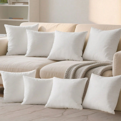 Tomnk 6/4pcs Pillow Inserts, Waterproof Decorative Throw Pillows Insert, Square Pillow Form For Patio, Furniture, Bed, Living Room, Garden, And Party Decorations Indoor, Dorm Room Essentials College