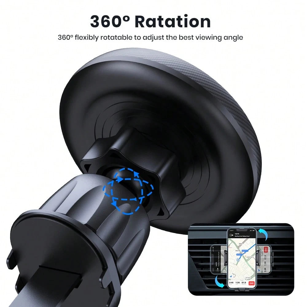 TOPK Magnetic Car Mount, Magnetic Phone Holder For Car With Powerful Magnetism, Upgraded Metal Hook Vent Clip, Single-Hand Operation, Compatible With IPhone 15 14 13 12 Pro Max Plus.