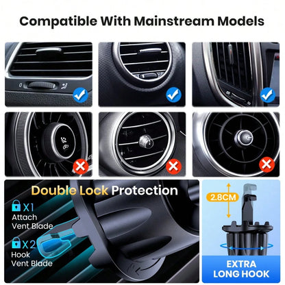 TOPK Magnetic Car Mount, Magnetic Phone Holder For Car With Powerful Magnetism, Upgraded Metal Hook Vent Clip, Single-Hand Operation, Compatible With IPhone 15 14 13 12 Pro Max Plus.
