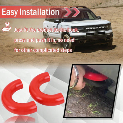 Tow Hook Covers Front Bumper Tow Hook Cap OEM Replacement Fit FD F150 2004-2024 Bronco Base Big Bend Outer Bank 2021-2024 Toyot Tundra 2017-2021 Weatherproof Anti-Rust Easy Install Pickup Truck Exteri