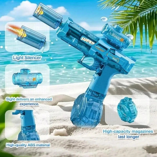 Toy Electric Water Gun, LED Lights, Large Capacity, Suitable For Patios, Swimming Pools, Parties, And More. Perfect For Boys And Girls, A Fun Outdoor Water Gun For Summer.