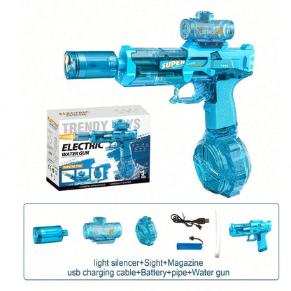 Toy Electric Water Gun, LED Lights, Large Capacity, Suitable For Patios, Swimming Pools, Parties, And More. Perfect For Boys And Girls, A Fun Outdoor Water Gun For Summer.