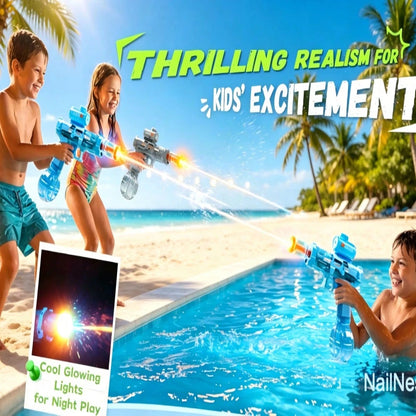 Toy Electric Water Gun, LED Lights, Large Capacity, Suitable For Patios, Swimming Pools, Parties, And More. Perfect For Boys And Girls, A Fun Outdoor Water Gun For Summer.