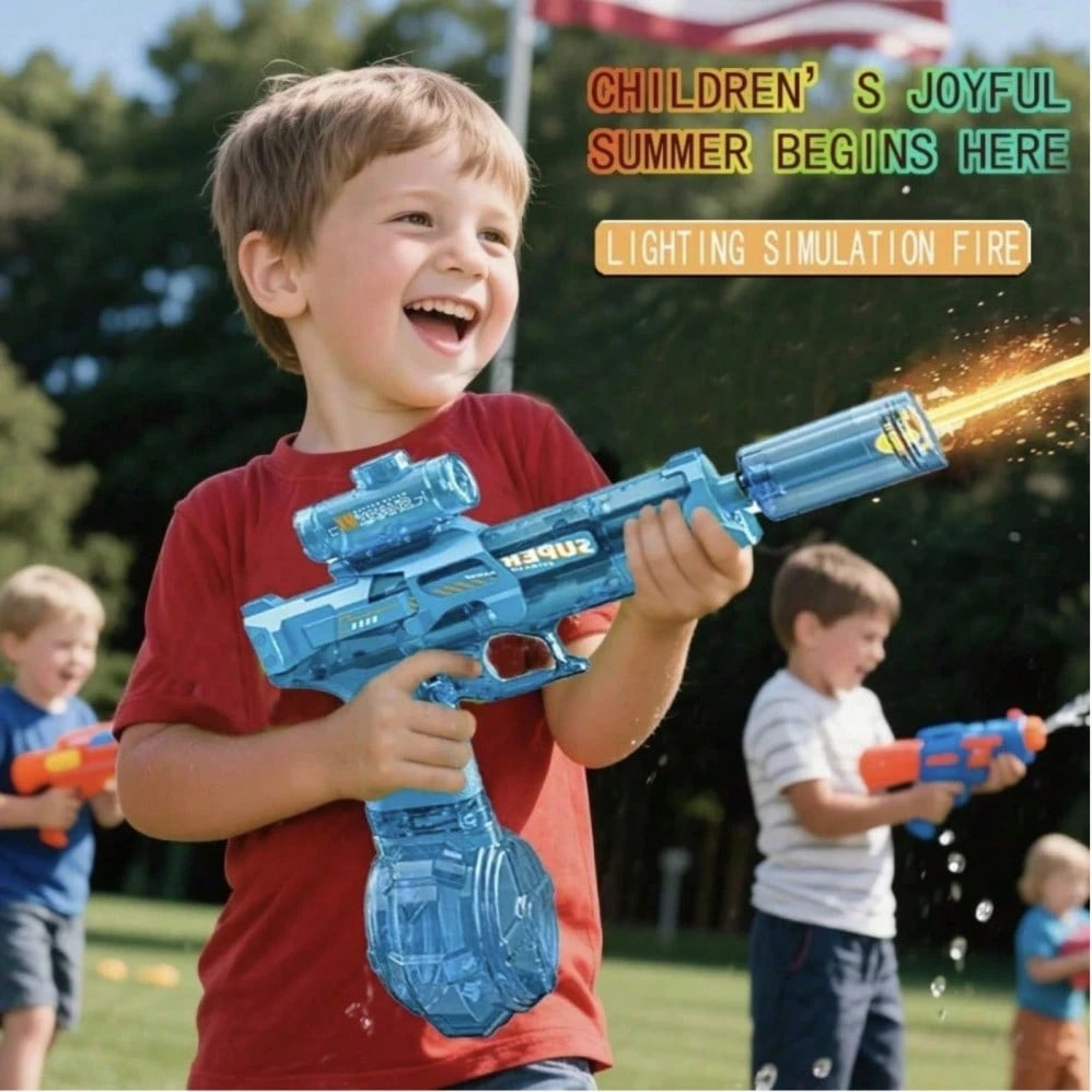 Toy Electric Water Gun, LED Lights, Large Capacity, Suitable For Patios, Swimming Pools, Parties, And More. Perfect For Boys And Girls, A Fun Outdoor Water Gun For Summer.
