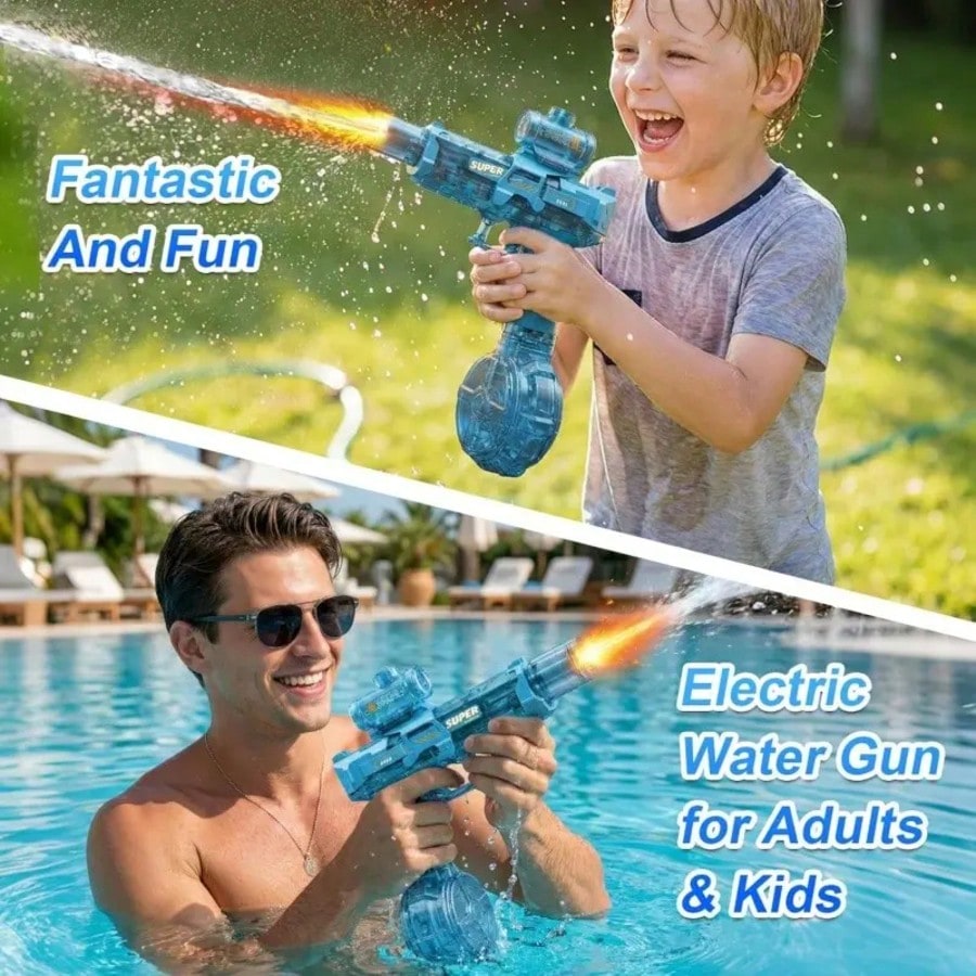 Toy Electric Water Gun, LED Lights, Large Capacity, Suitable For Patios, Swimming Pools, Parties, And More. Perfect For Boys And Girls, A Fun Outdoor Water Gun For Summer.