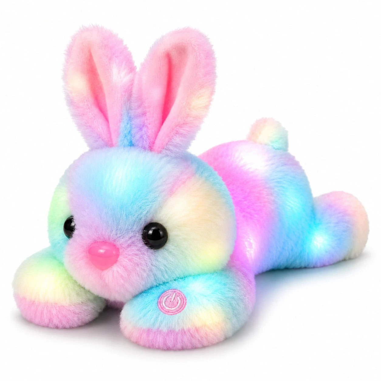 TOYSporael LED Light Up Bunny Plush Toy, Rainbow Glow Rabbit Night Light With Soft Fluffy Fur, Cozy Cuddle Pillow For Kids Girls, Birthday Christmas Easter Gift