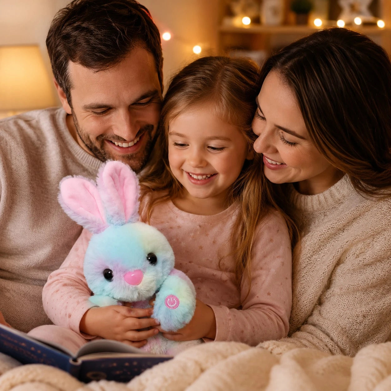 TOYSporael LED Light Up Bunny Plush Toy, Rainbow Glow Rabbit Night Light With Soft Fluffy Fur, Cozy Cuddle Pillow For Kids Girls, Birthday Christmas Easter Gift