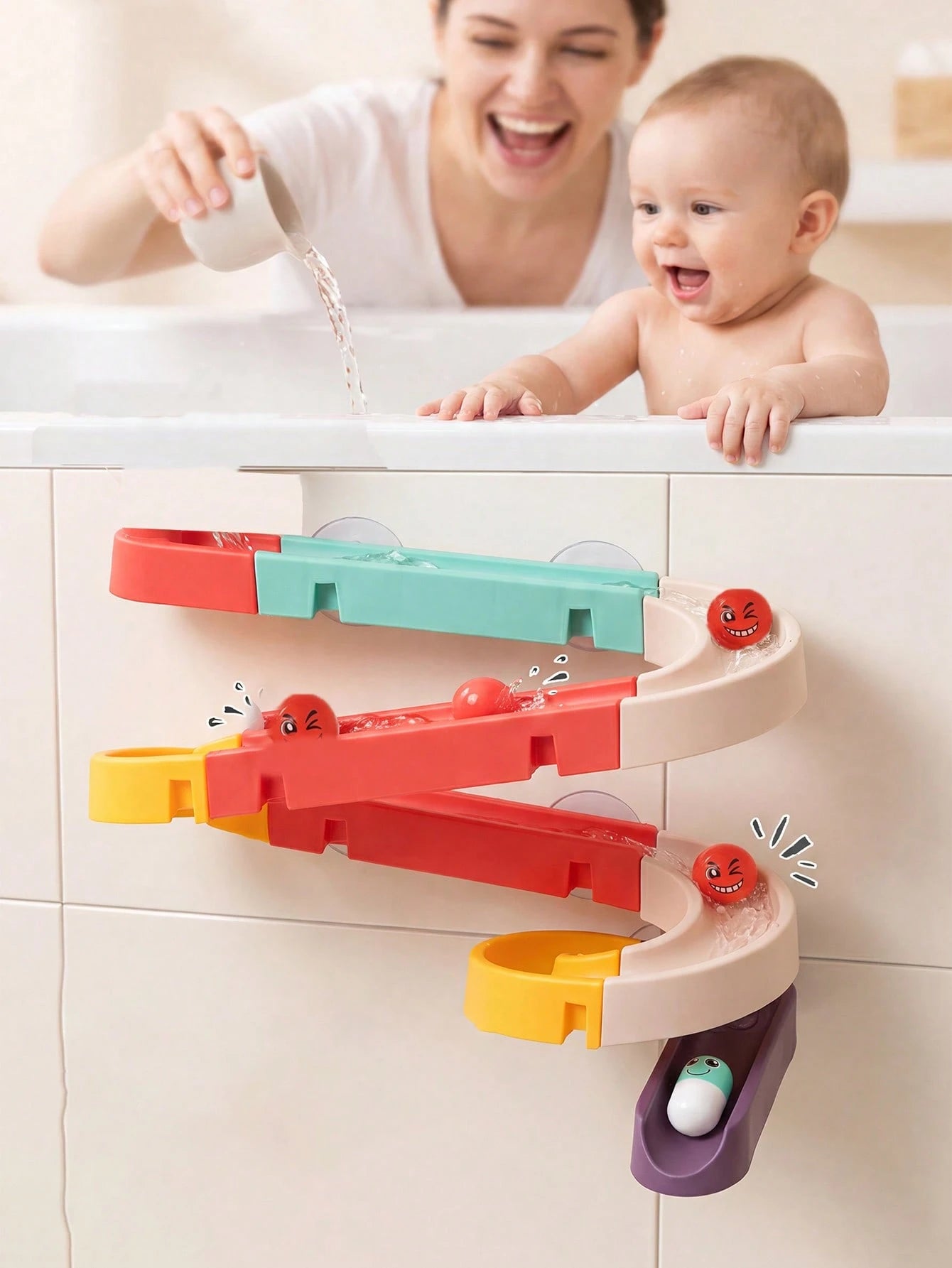 Track Bath Toys, Cute Children Swimming Toys, Water Park Games, Holiday Gifts (Random Color Product Components)