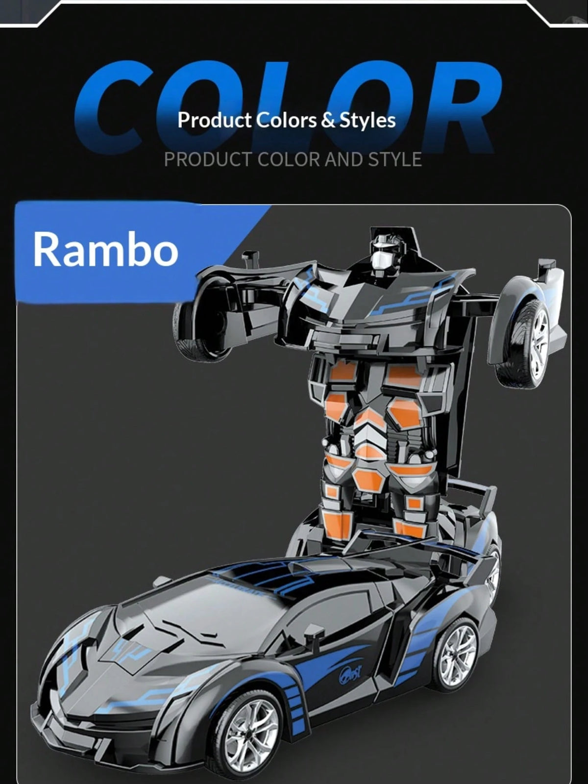 Transforming Car Robot, Sports Car Instantly Changes Into Mecha Robot! Supercar Design, Multiple Colors Available, Detailed Body Texture, Tough And Durable. Switches Shape After Collision, Inertia Dri