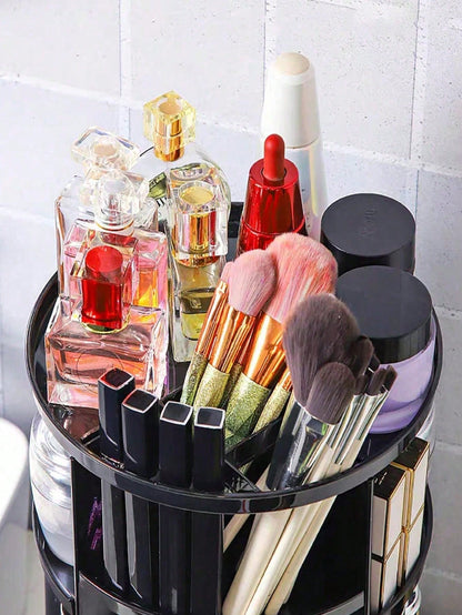 Transparent Cosmetic Storage Rack, 360-Degree Rotating Desktop Organizing Shelf, Acrylic Dressing Table Lipstick Skin Care Products Storage Box, Cosmetic Display Rack