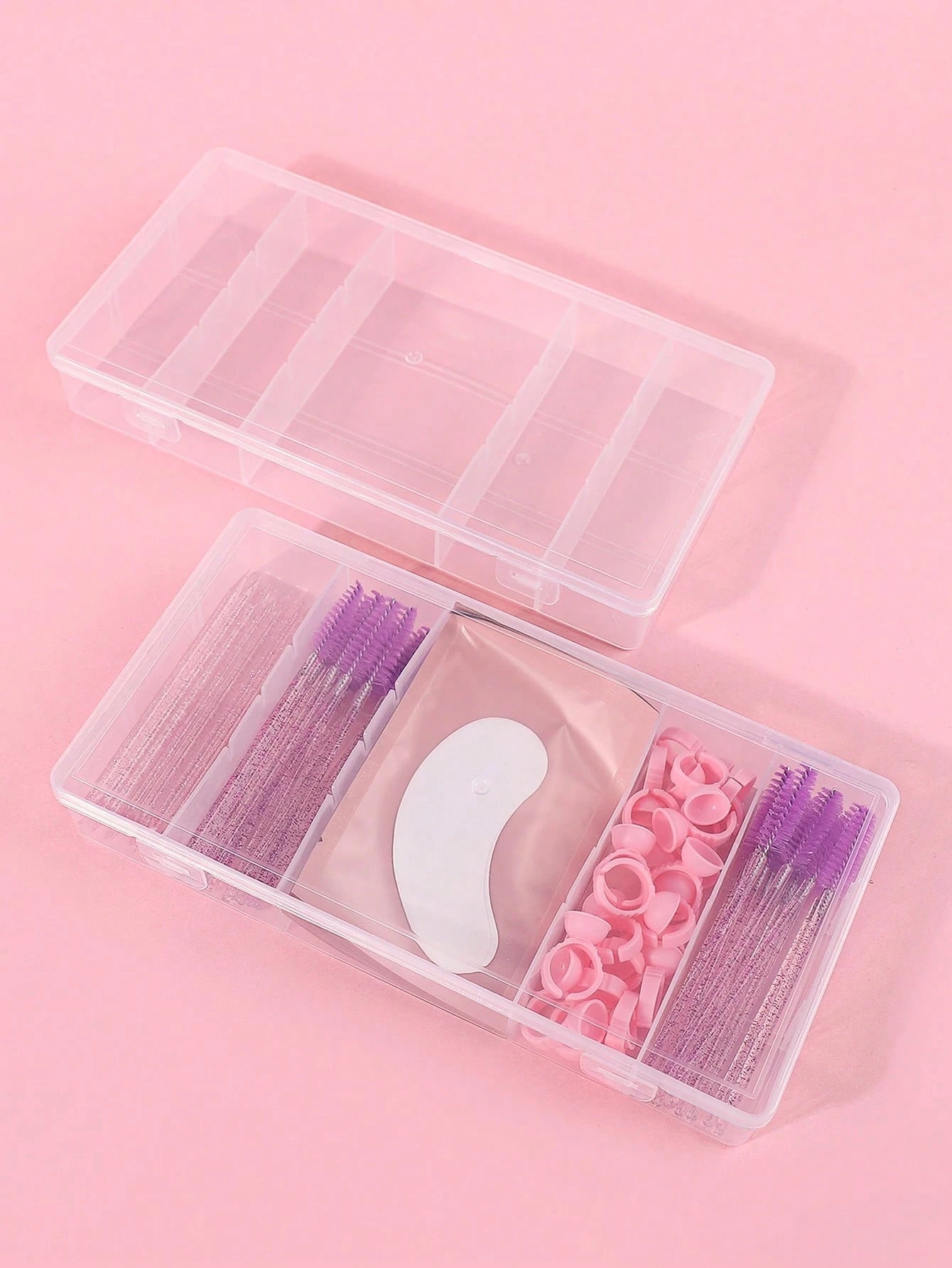 Transparent Rectangular Eyelash Tool Storage Box With Flip Lid, Clear Plastic Organizer Box, Suitable For Travel, Jewelry Storage Rack, Keychain, Ring Holder, Cosmetic Organizer, Storage Room, Storage