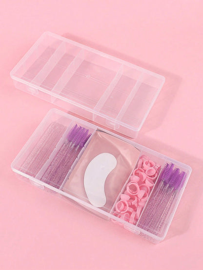 Transparent Rectangular Eyelash Tool Storage Box With Flip Lid, Clear Plastic Organizer Box, Suitable For Travel, Jewelry Storage Rack, Keychain, Ring Holder, Cosmetic Organizer, Storage Room, Storage