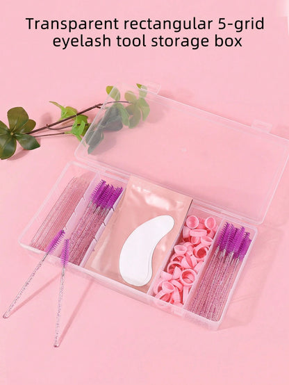 Transparent Rectangular Eyelash Tool Storage Box With Flip Lid, Clear Plastic Organizer Box, Suitable For Travel, Jewelry Storage Rack, Keychain, Ring Holder, Cosmetic Organizer, Storage Room, Storage
