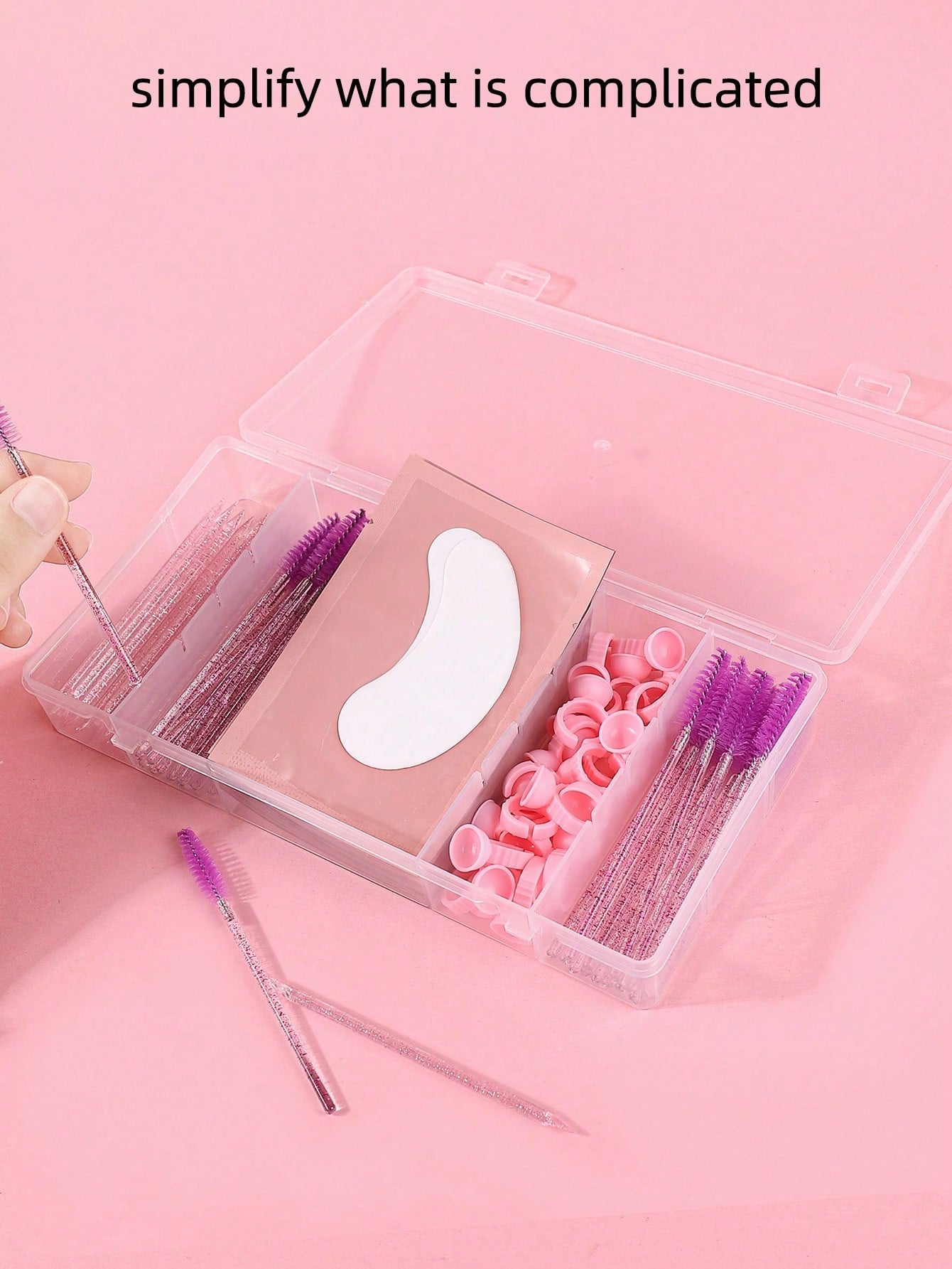 Transparent Rectangular Eyelash Tool Storage Box With Flip Lid, Clear Plastic Organizer Box, Suitable For Travel, Jewelry Storage Rack, Keychain, Ring Holder, Cosmetic Organizer, Storage Room, Storage