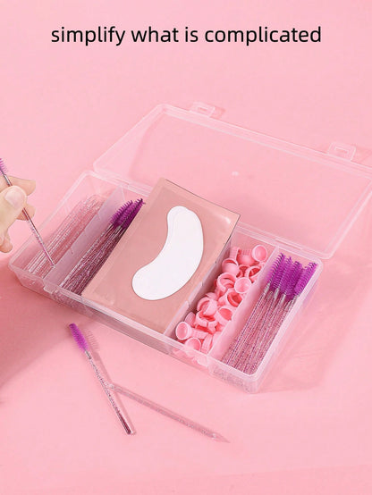 Transparent Rectangular Eyelash Tool Storage Box With Flip Lid, Clear Plastic Organizer Box, Suitable For Travel, Jewelry Storage Rack, Keychain, Ring Holder, Cosmetic Organizer, Storage Room, Storage