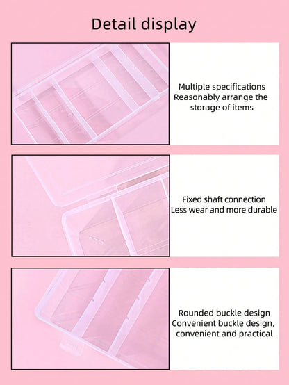 Transparent Rectangular Eyelash Tool Storage Box With Flip Lid, Clear Plastic Organizer Box, Suitable For Travel, Jewelry Storage Rack, Keychain, Ring Holder, Cosmetic Organizer, Storage Room, Storage
