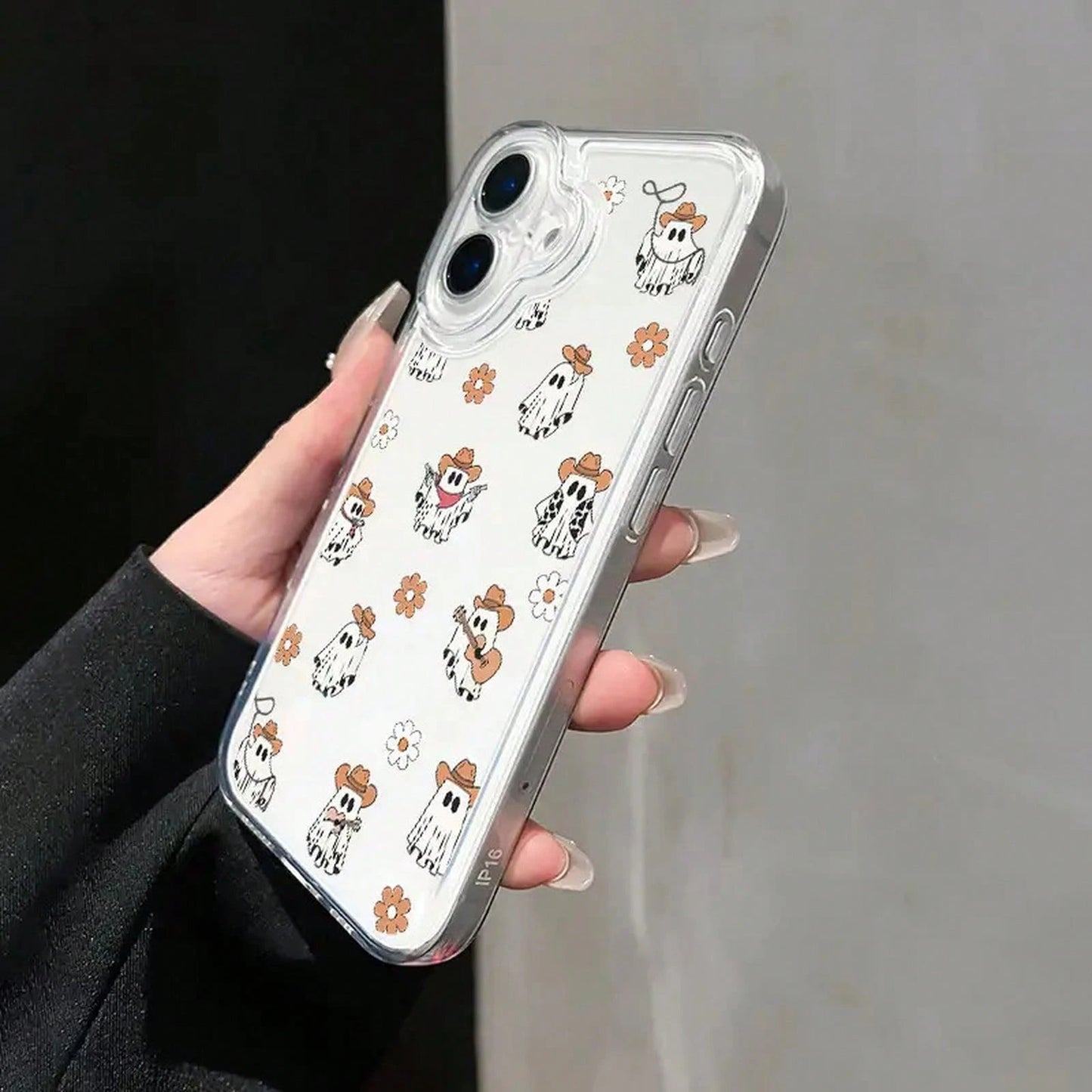 Transparent Shockproof Phone Case With Cartoon Ghost Design, Suitable For IPhone 16, Compatible With IPhone 15, 14, 13, 12, 11 Pro Max, XS, XR, 7, 8, SE2, And SE3. It Is An Ideal Christmas Gift For Fa