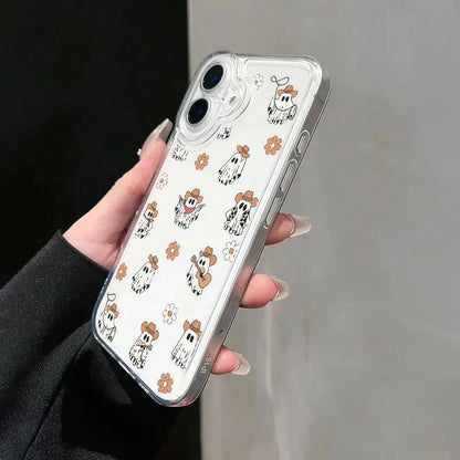 Transparent Shockproof Phone Case With Cartoon Ghost Design, Suitable For IPhone 16, Compatible With IPhone 15, 14, 13, 12, 11 Pro Max, XS, XR, 7, 8, SE2, And SE3. It Is An Ideal Christmas Gift For Fa