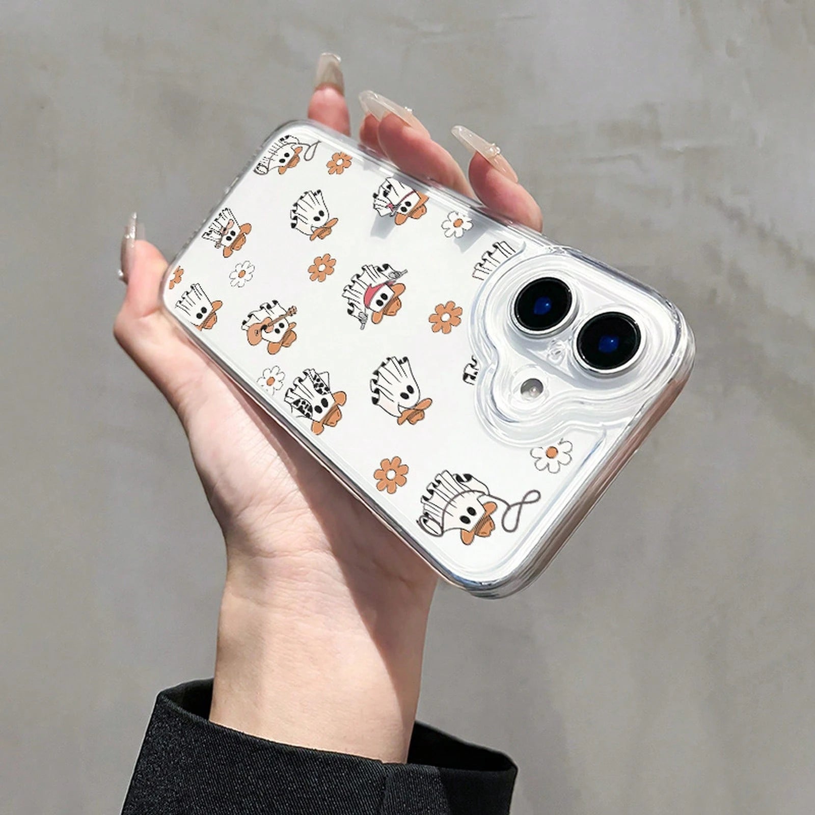 Transparent Shockproof Phone Case With Cartoon Ghost Design, Suitable For IPhone 16, Compatible With IPhone 15, 14, 13, 12, 11 Pro Max, XS, XR, 7, 8, SE2, And SE3. It Is An Ideal Christmas Gift For Fa