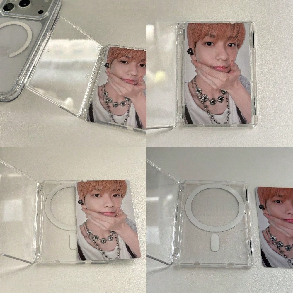 Transparent Strong Magnetic Card Holder, PC Card Case, MagSafe, Shock-Resistant, Card Slot, Minimalist Design Compatible With IPhone17 Pro Max