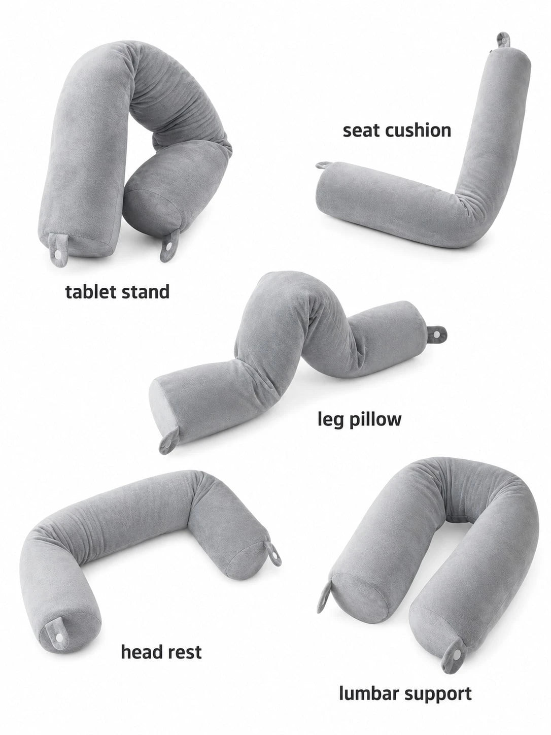 Travel Pillow Twist Memory Foam Neck Pillow For Travel, Airplane, Buses, Trains At Home, Chin, Lumbar Leg Support, Bendable Roll Pillow