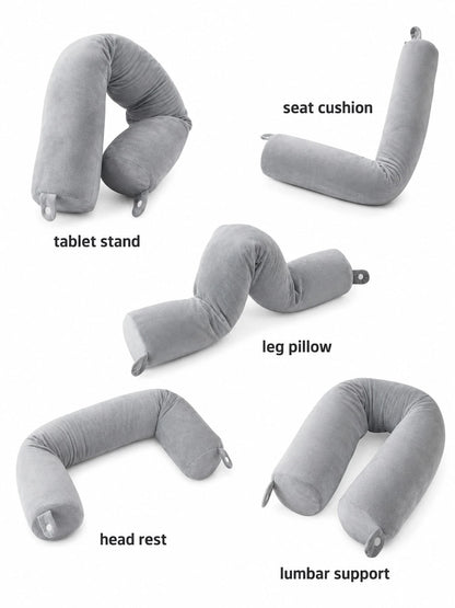 Travel Pillow Twist Memory Foam Neck Pillow For Travel, Airplane, Buses, Trains At Home, Chin, Lumbar Leg Support, Bendable Roll Pillow