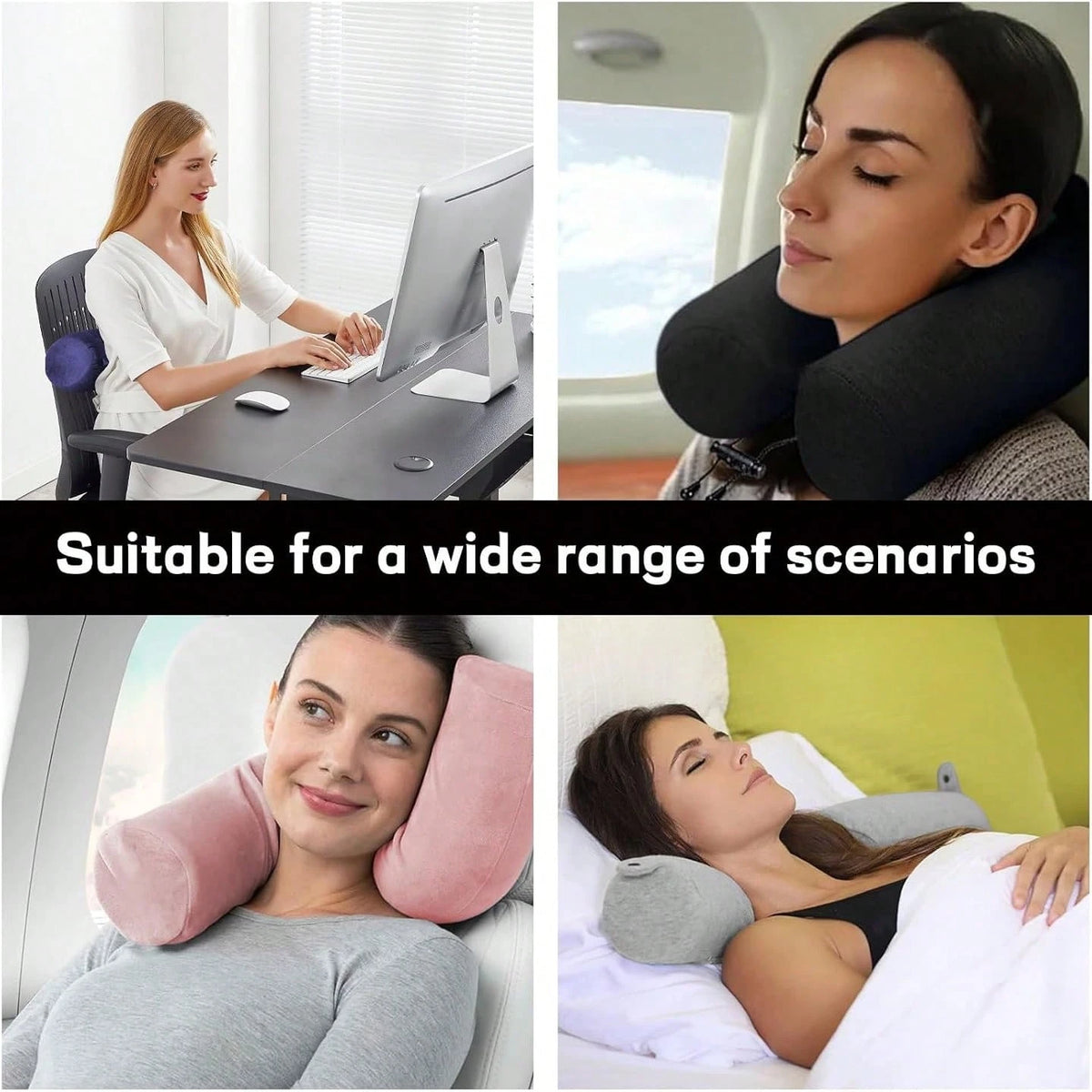 Travel Pillow Twist Memory Foam Neck Pillow For Travel, Airplane, Buses, Trains At Home, Chin, Lumbar Leg Support, Bendable Roll Pillow