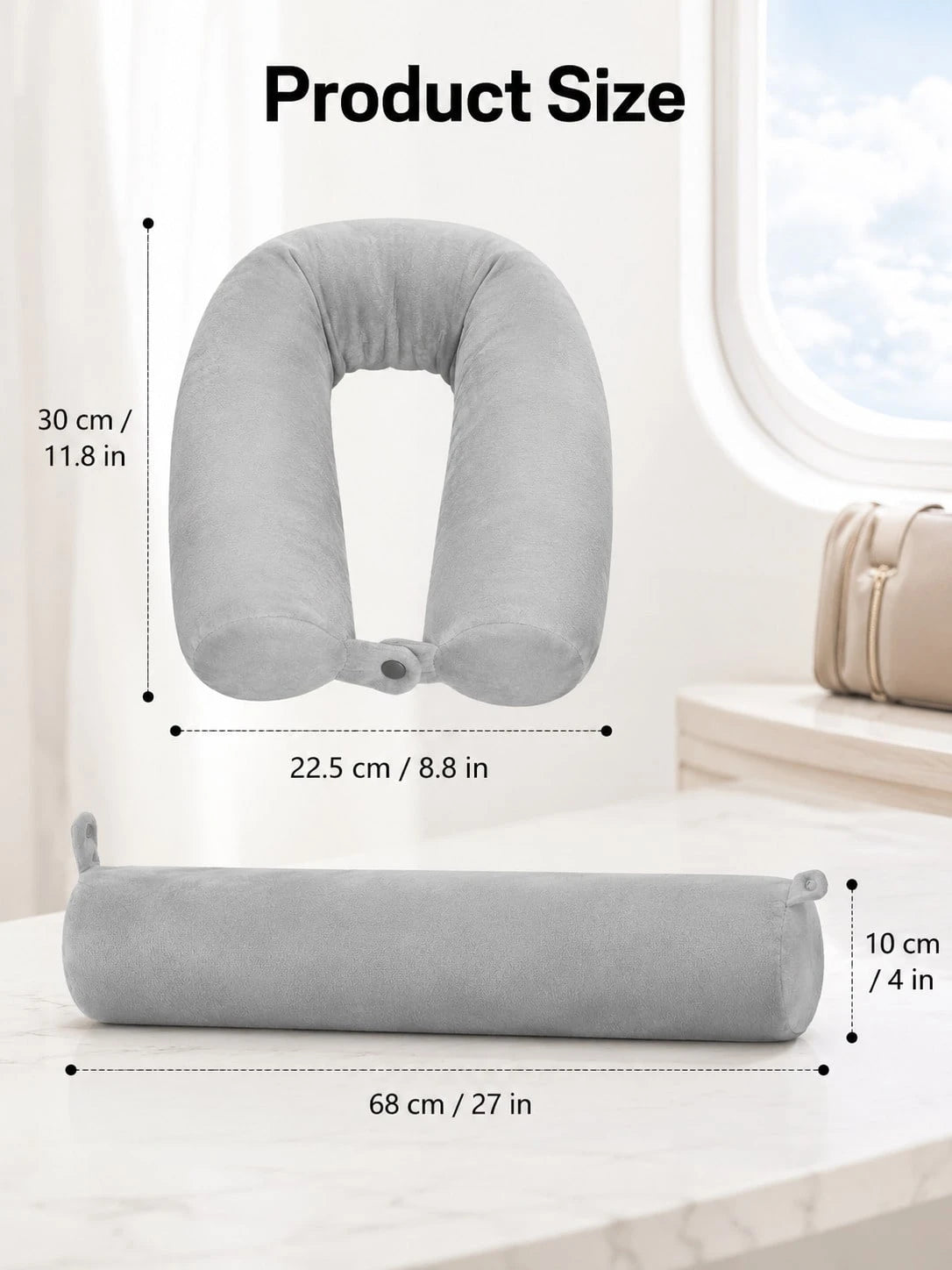 Travel Pillow Twist Memory Foam Neck Pillow For Travel, Airplane, Buses, Trains At Home, Chin, Lumbar Leg Support, Bendable Roll Pillow