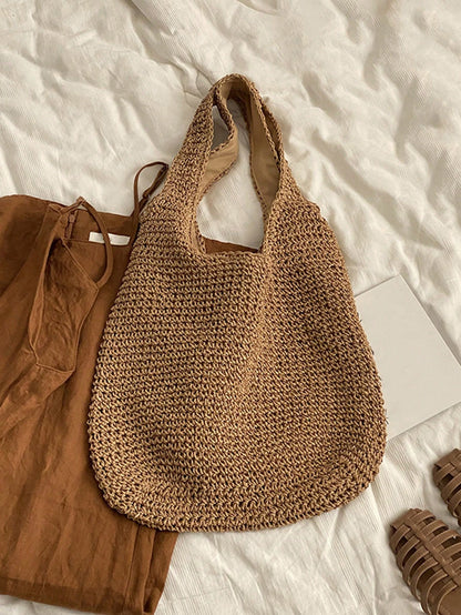 Tropiscape Gusure Bag Large Capacity Weave Tote Bag Summer Straw Handbag And Purse Female Bohemian Shoulder Bag For Women Ladies Bag, Beach Essentials, Summer Women Bag, Perfect For Travel, Vacation