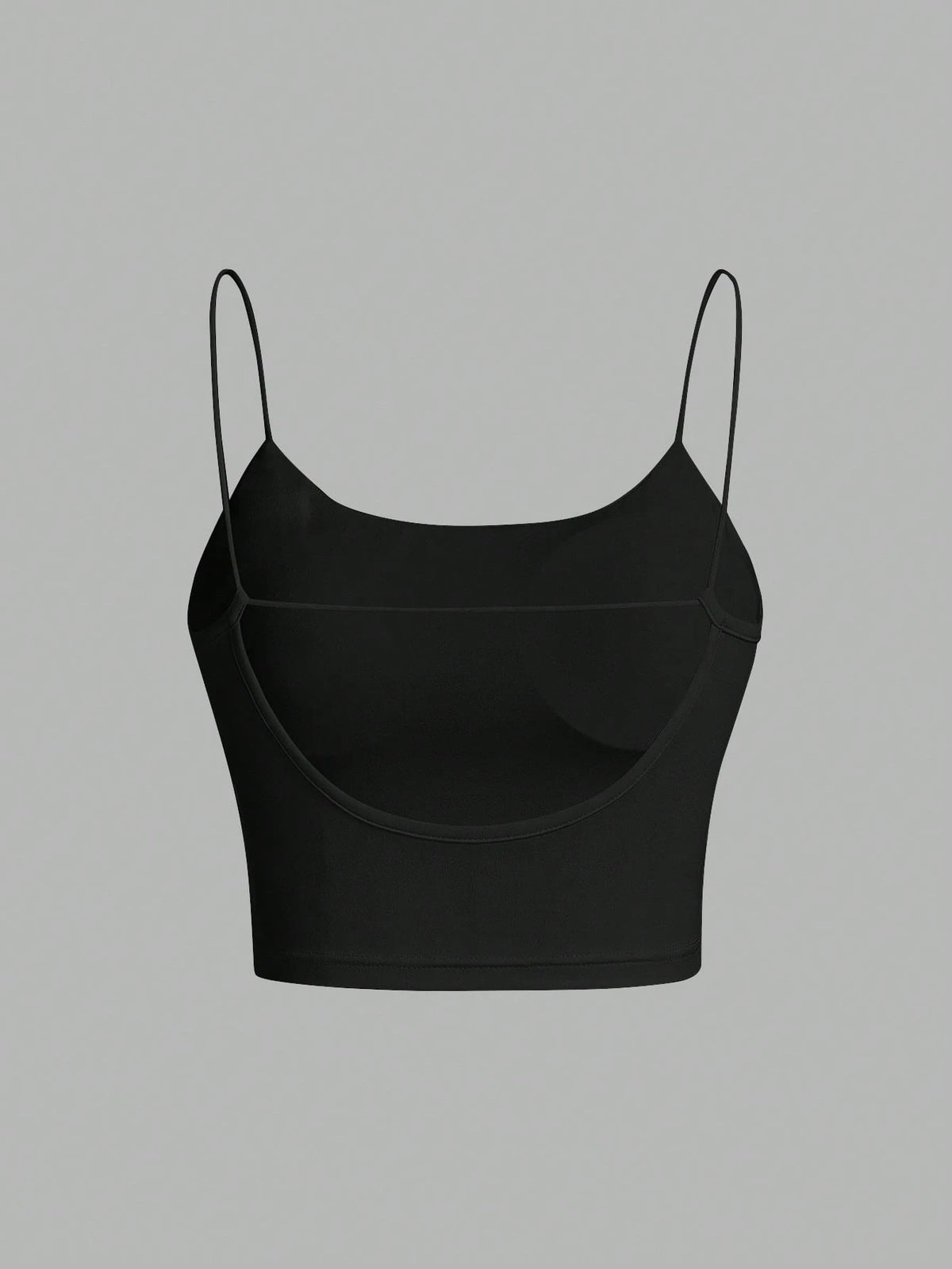 Tseoso Women's Black Summer Basic Modest Sexy Gym Casual Backless Crop Top,Tight Fitting Round Neck Padded Built-In Bra,Solid Color Pleated Cami Night