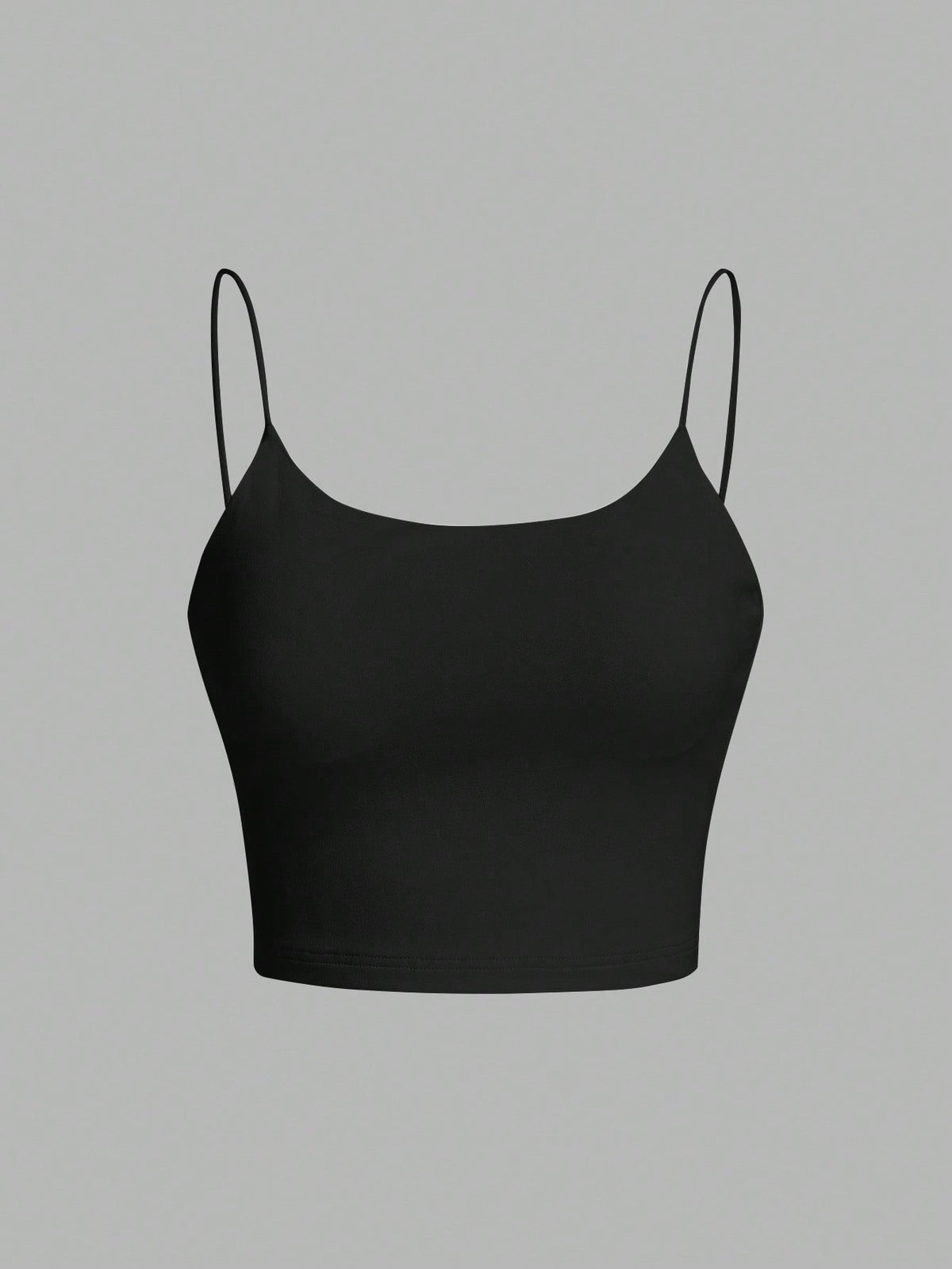 Tseoso Women's Black Summer Basic Modest Sexy Gym Casual Backless Crop Top,Tight Fitting Round Neck Padded Built-In Bra,Solid Color Pleated Cami Night
