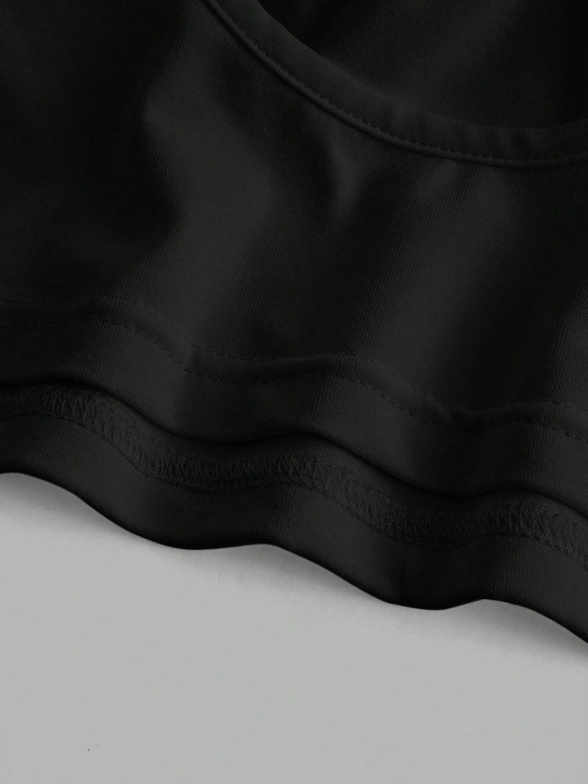 Tseoso Women's Black Summer Basic Modest Sexy Gym Casual Backless Crop Top,Tight Fitting Round Neck Padded Built-In Bra,Solid Color Pleated Cami Night