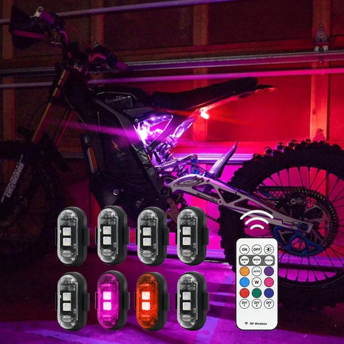 Tutu Car Led Light LED Motorcycle Lighting Kit RGB Remote Control Dynamic Strobe Lights Wireless 8 Colors Rechargeable Footwell Ambient Custom Exterior Interior Decorative Accessories Underglow Kit Si