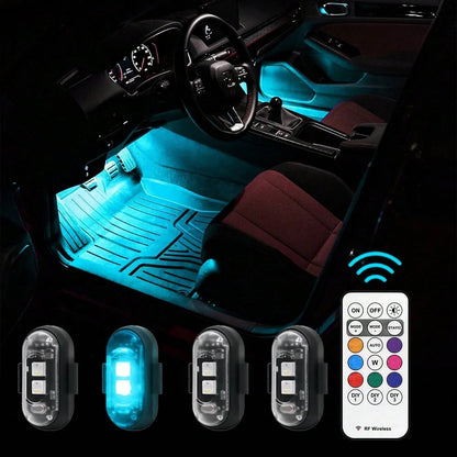 Tutu Car Led Light RGB LED Portable Party Light,Remote Control Wireless 8 Colors Strobe Lighting,Rechargeable Footwell Lights,Under Glow Kits Car Mods, Exterior Interior Decorative Accessories, Flash