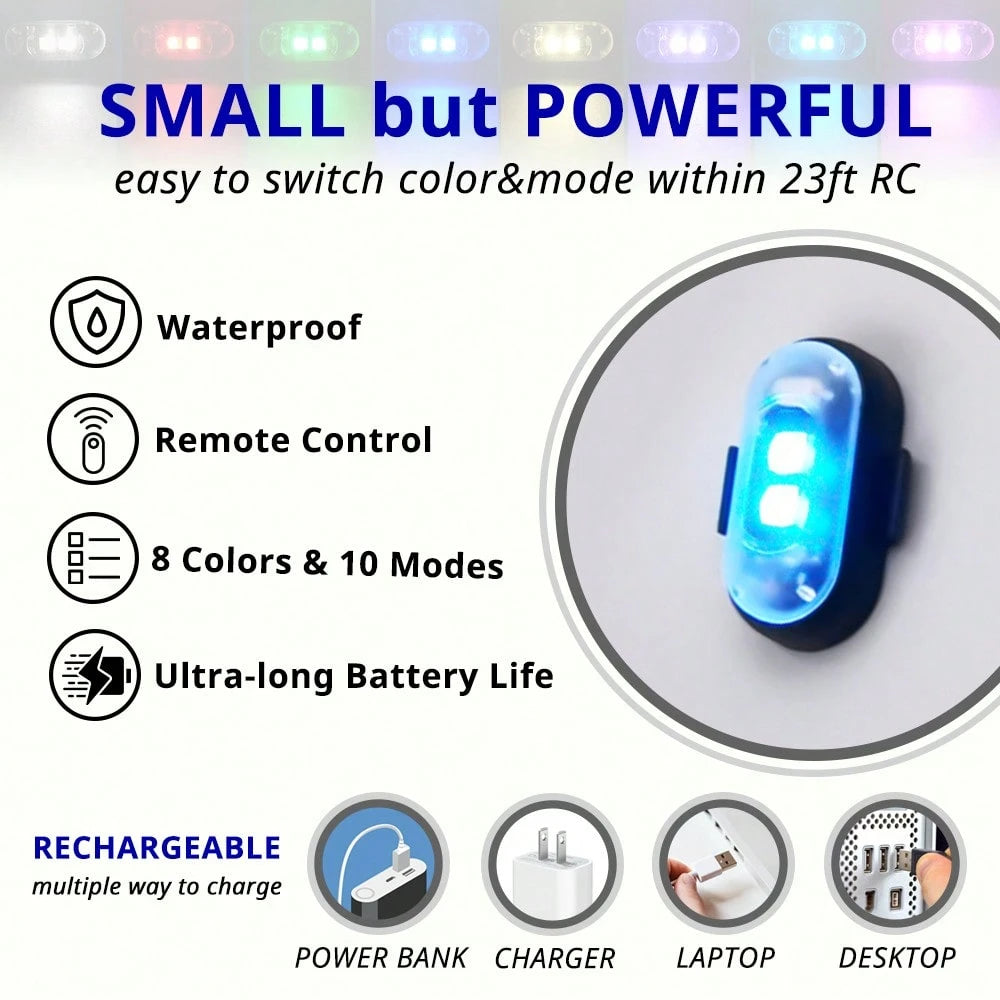 Tutu Car Led Light RGB LED Portable Party Light,Remote Control Wireless 8 Colors Strobe Lighting,Rechargeable Footwell Lights,Under Glow Kits Car Mods, Exterior Interior Decorative Accessories, Flash