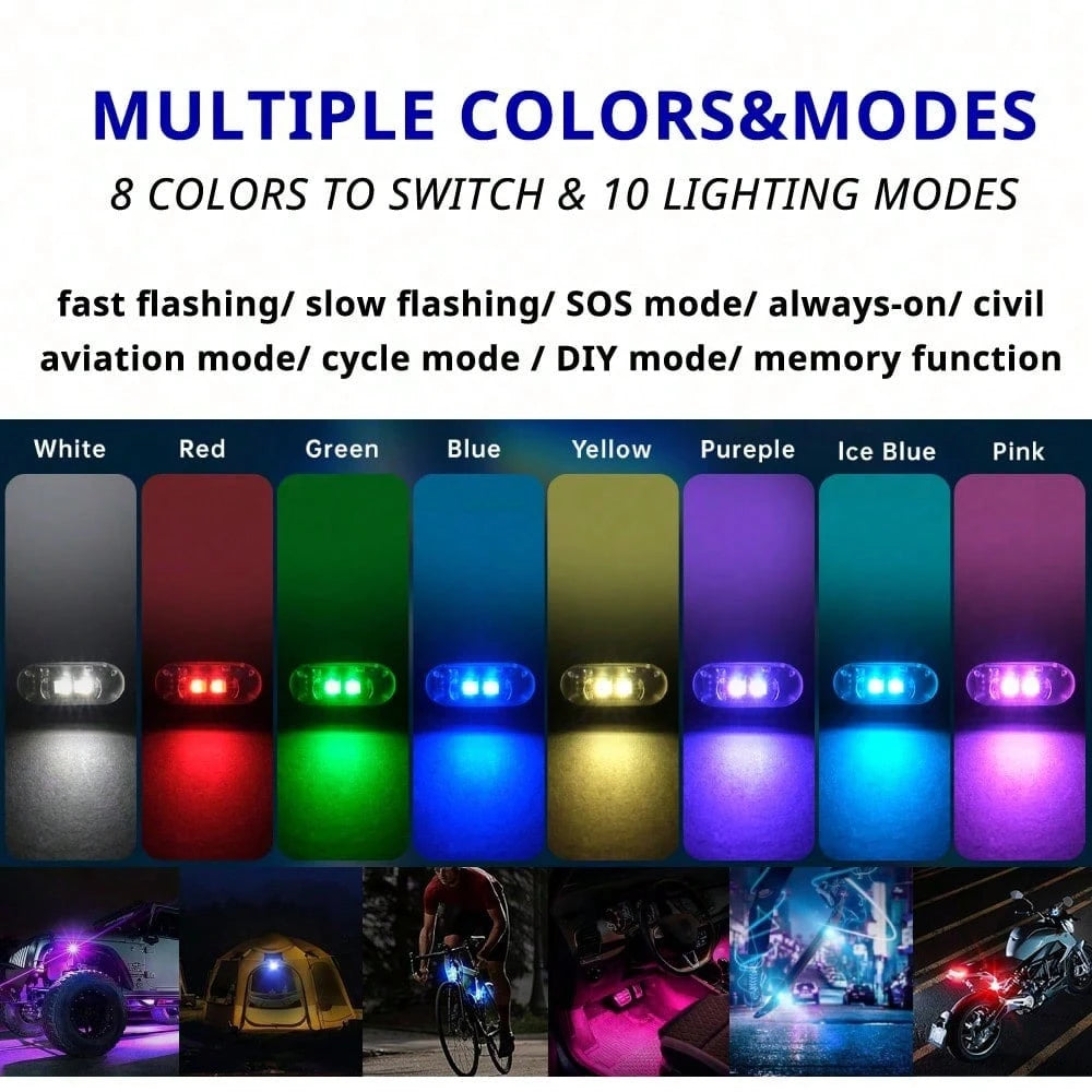 Tutu Car Led Light RGB LED Portable Party Light,Remote Control Wireless 8 Colors Strobe Lighting,Rechargeable Footwell Lights,Under Glow Kits Car Mods, Exterior Interior Decorative Accessories, Flash